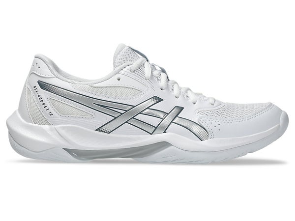 Asics GEL-ROCKET 12 - White/Pure Silver naisten sis&auml;pelikeng&auml;t